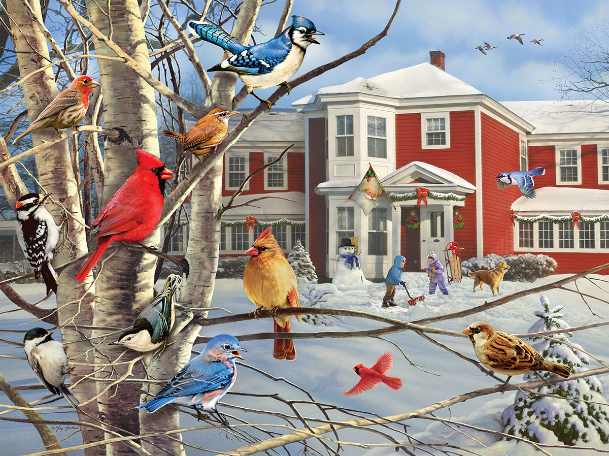 Winter Gathering Birds Jigsaw Puzzle