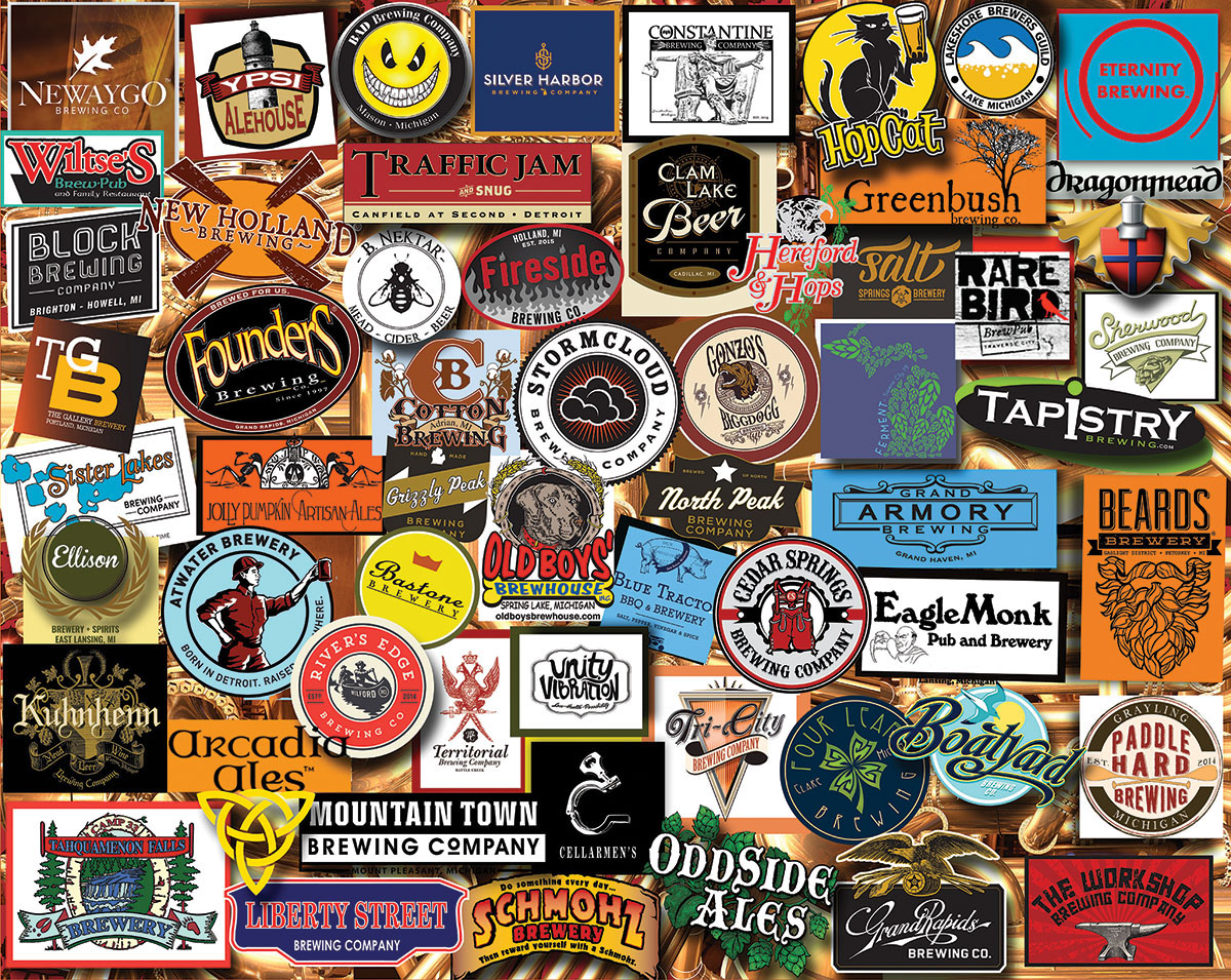 Michigan Beer Collage Jigsaw Puzzle
