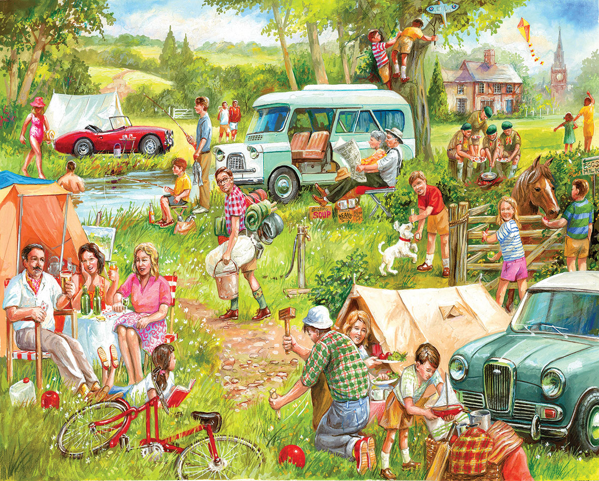 Happy Campers Nostalgic & Retro Jigsaw Puzzle