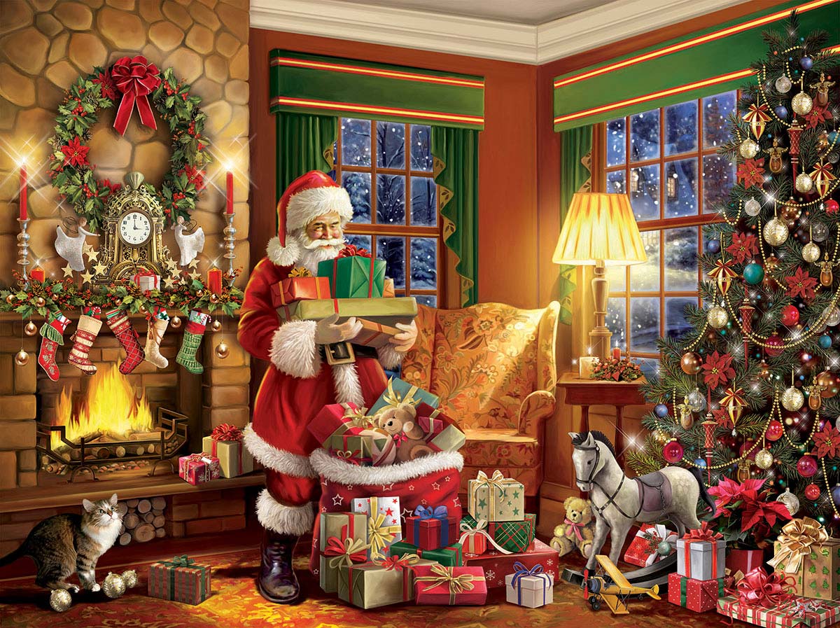 Delivering Gifts Christmas Jigsaw Puzzle