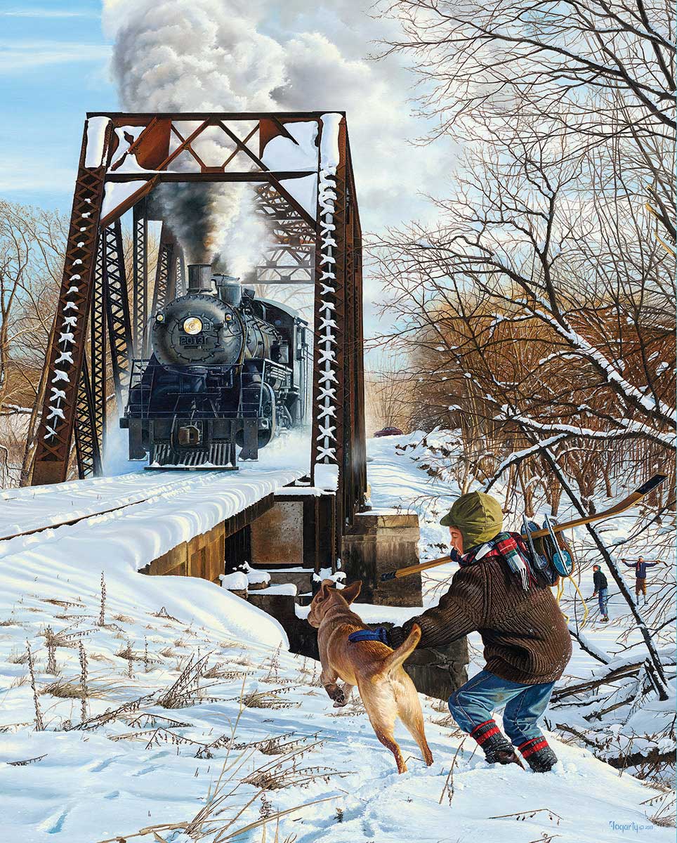 River Crossing Winter Jigsaw Puzzle