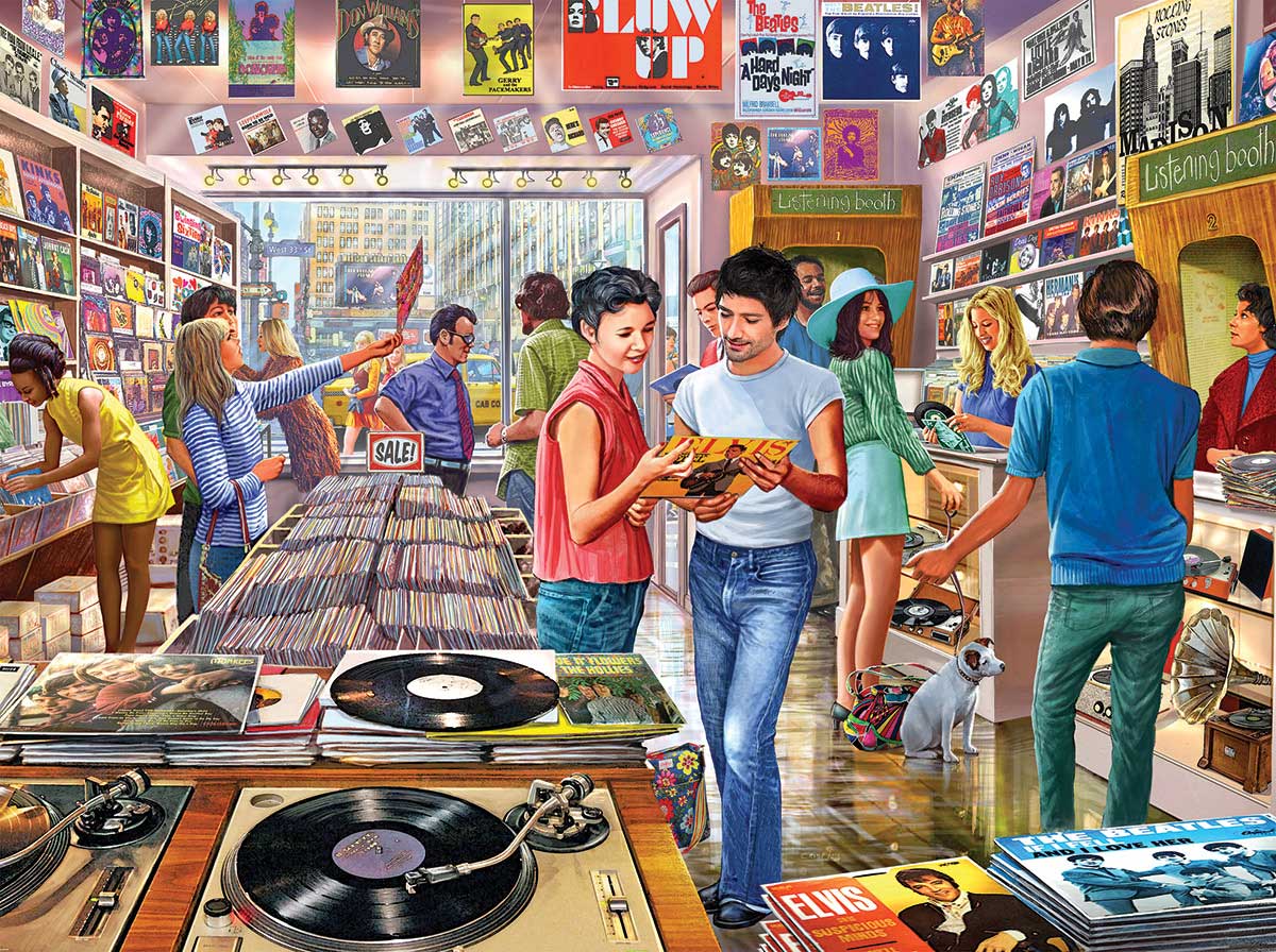 Vintage Record Store Music Jigsaw Puzzle