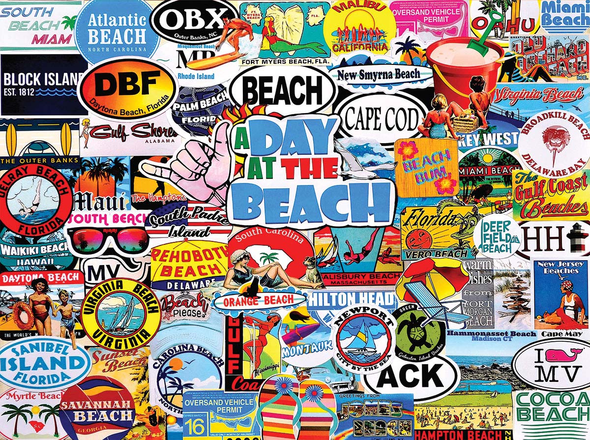 A Day At The Beach Summer Jigsaw Puzzle