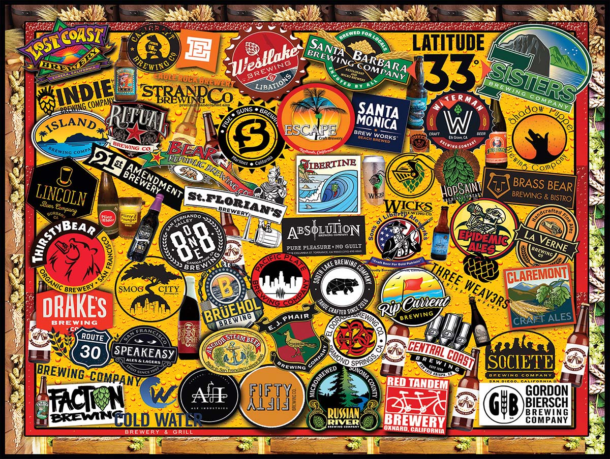 California Craft Beer Drinks & Adult Beverage Jigsaw Puzzle