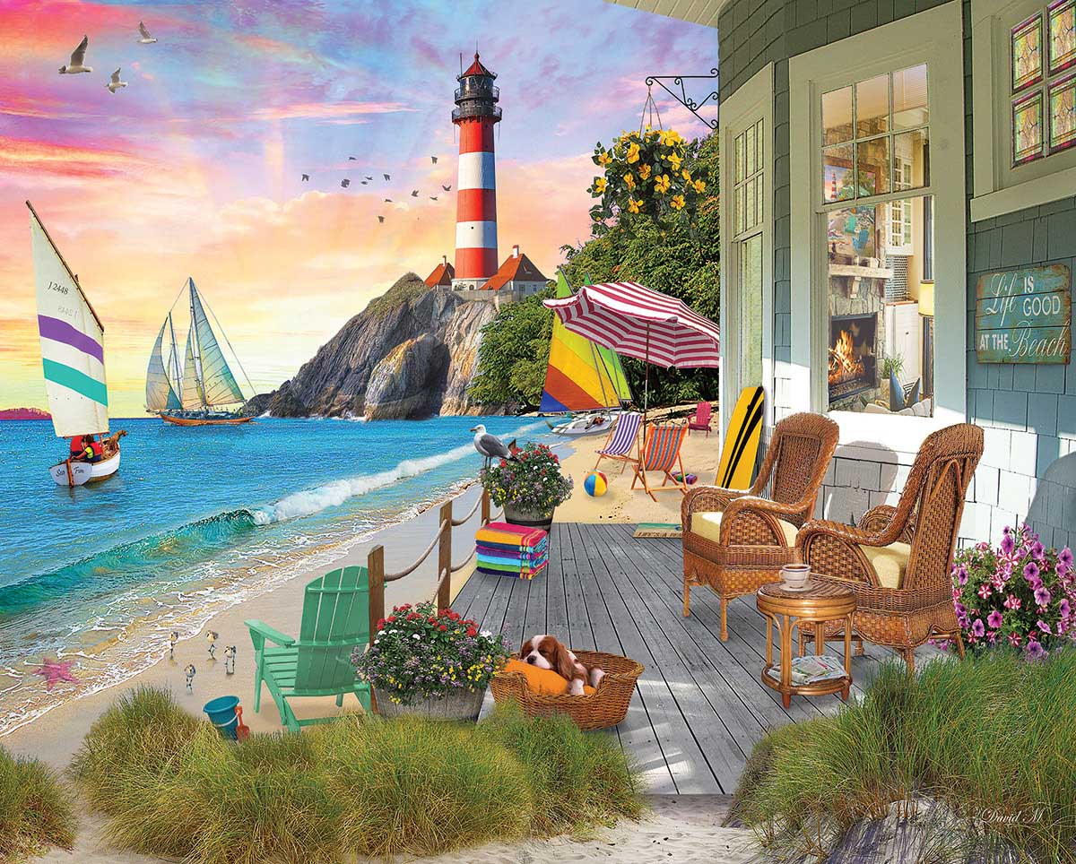 Beach Vacation Lighthouse Jigsaw Puzzle