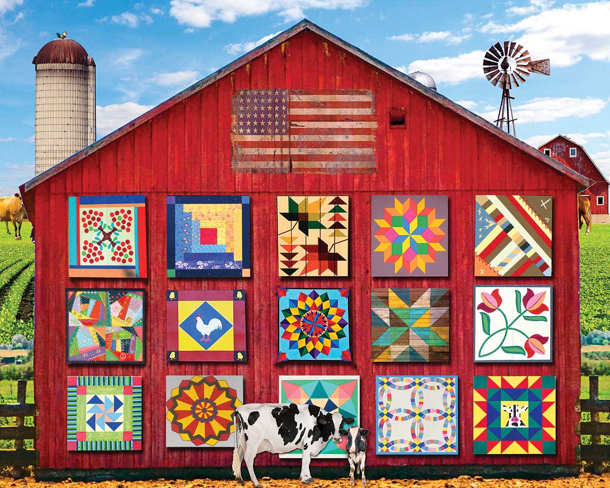 Barn Quilts Farm Jigsaw Puzzle
