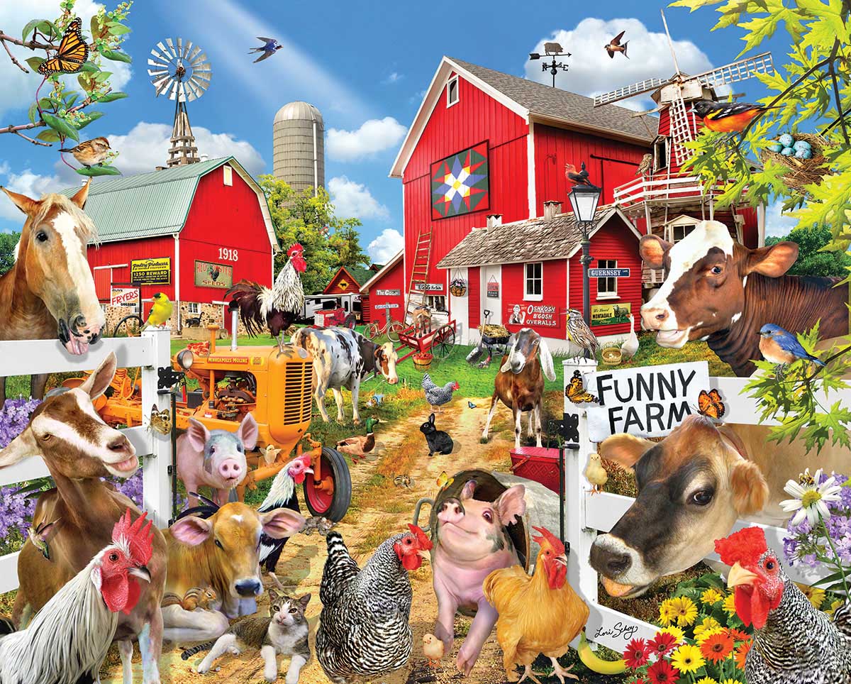 Funny Farm - Seek & Find Farm Animal Jigsaw Puzzle