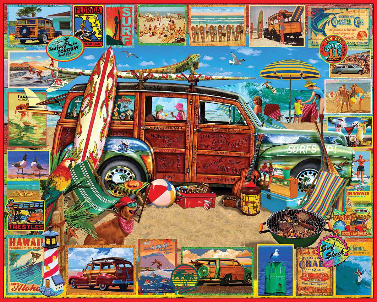 Surfin’ Woodie Car Jigsaw Puzzle
