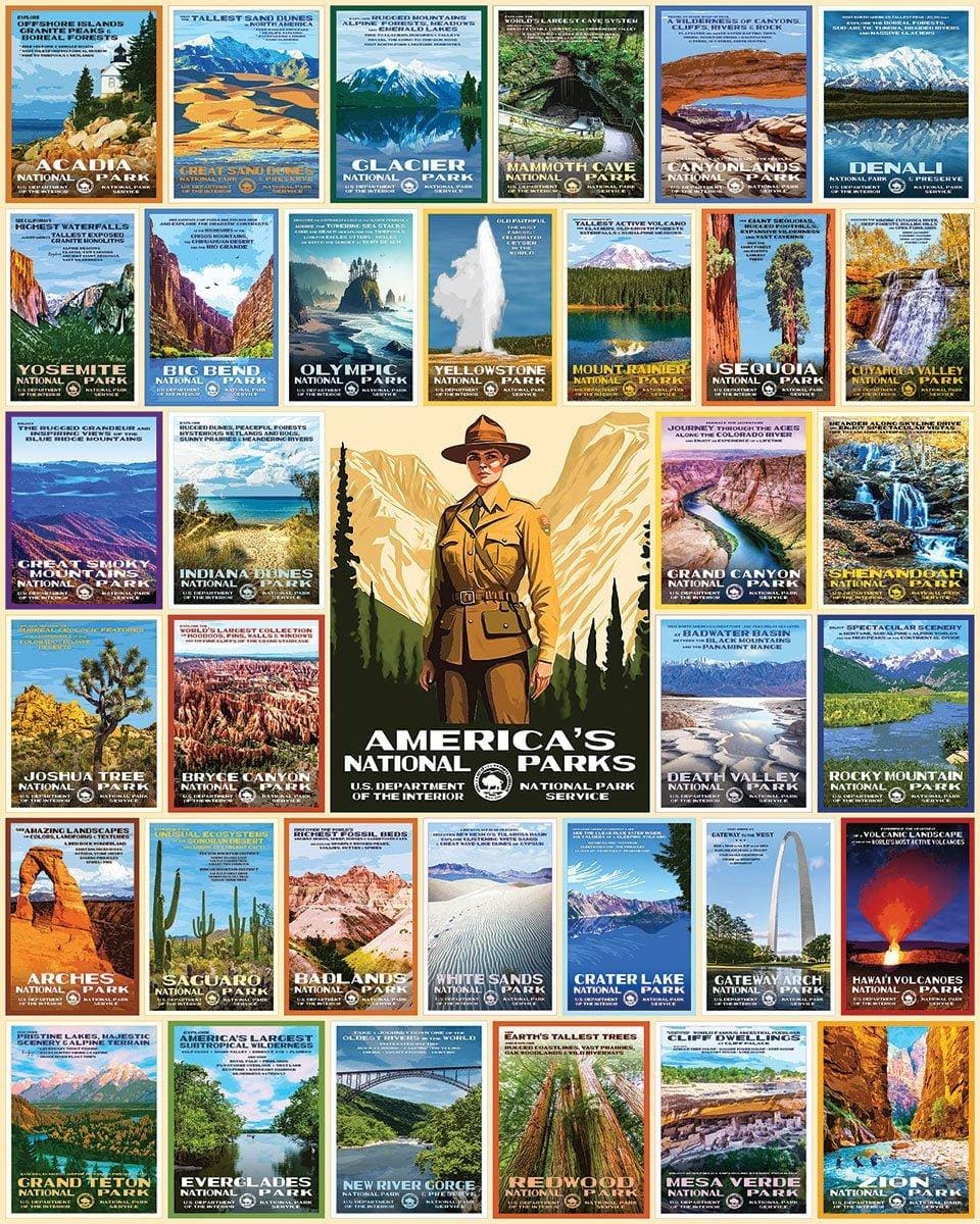National Park Posters Collage