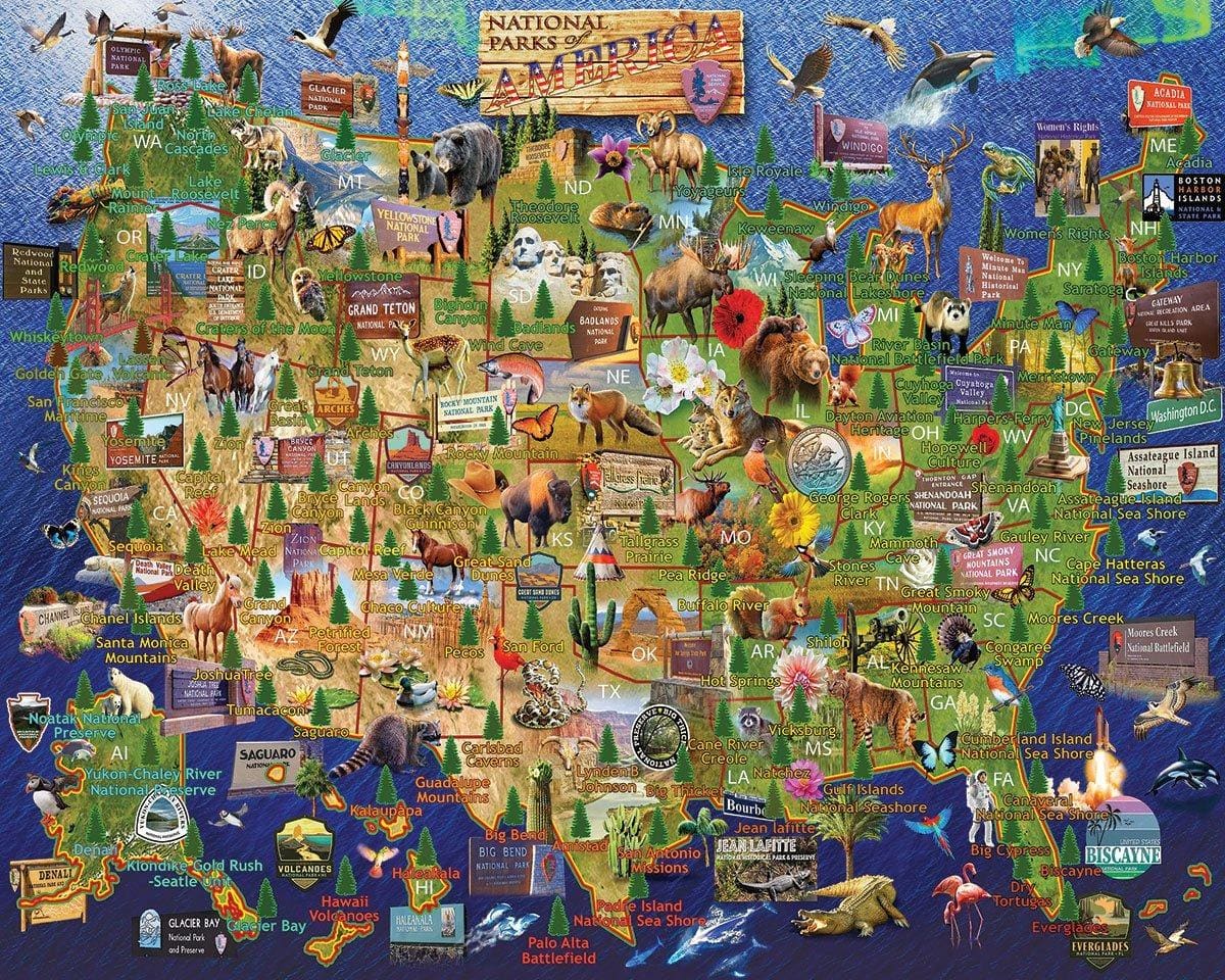 National Parks Map Maps & Geography