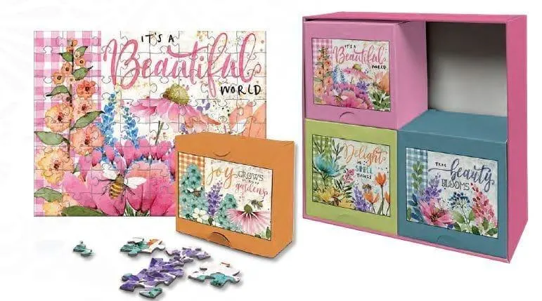 Floral Bees Large Piece 4 Pack Puzzle Butterflies and Insects