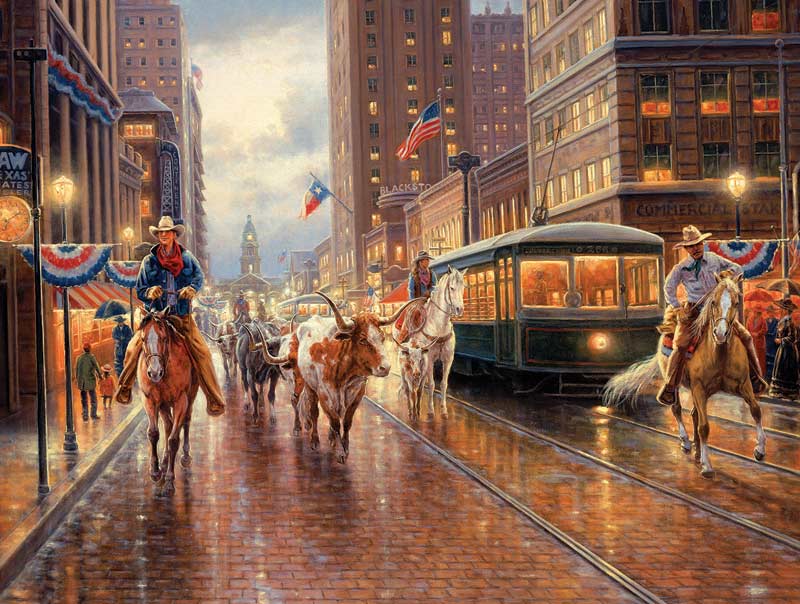 Old Downtown Horse Jigsaw Puzzle