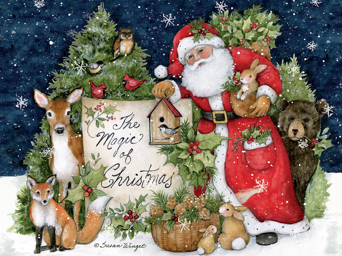 Magic Of Christmas Forest Animal Jigsaw Puzzle