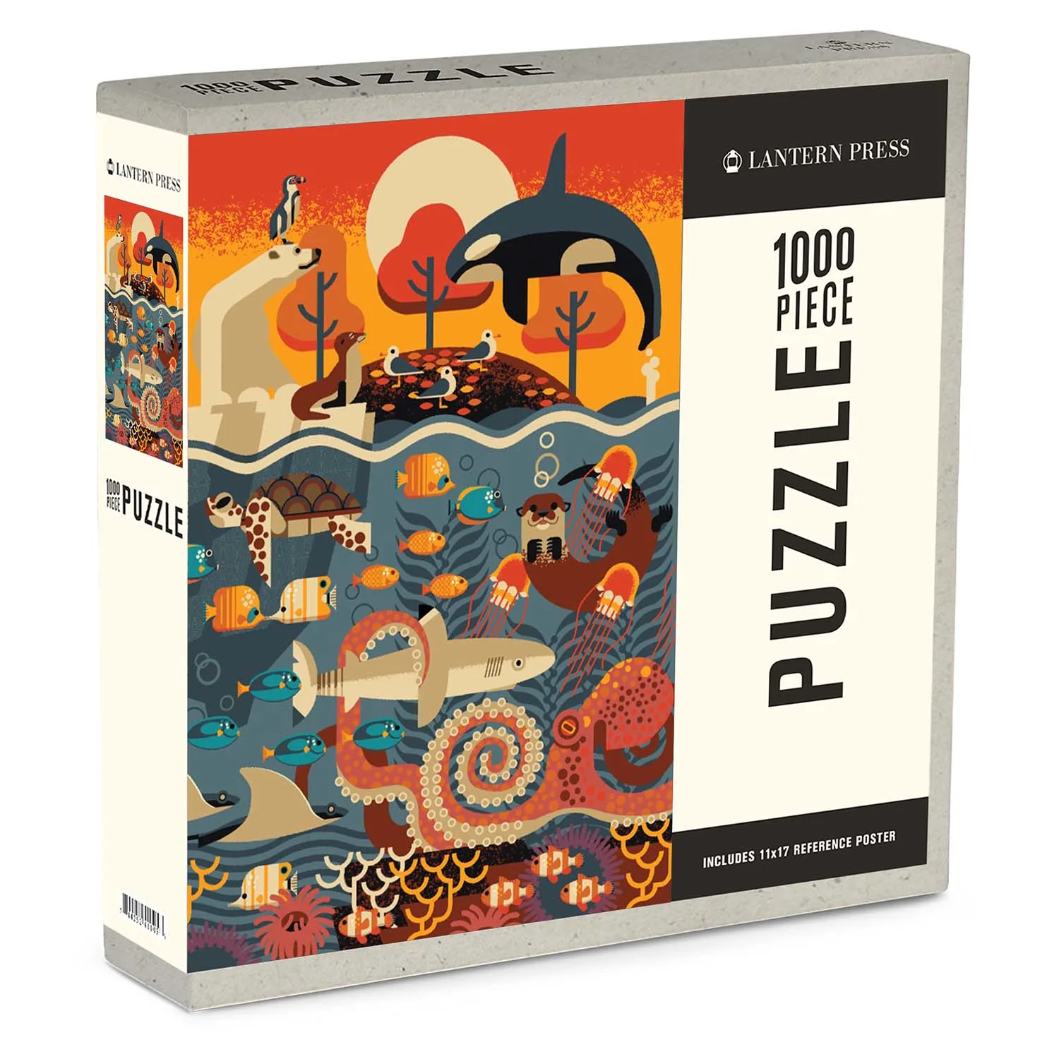 Marine Animals, Textured Geometric