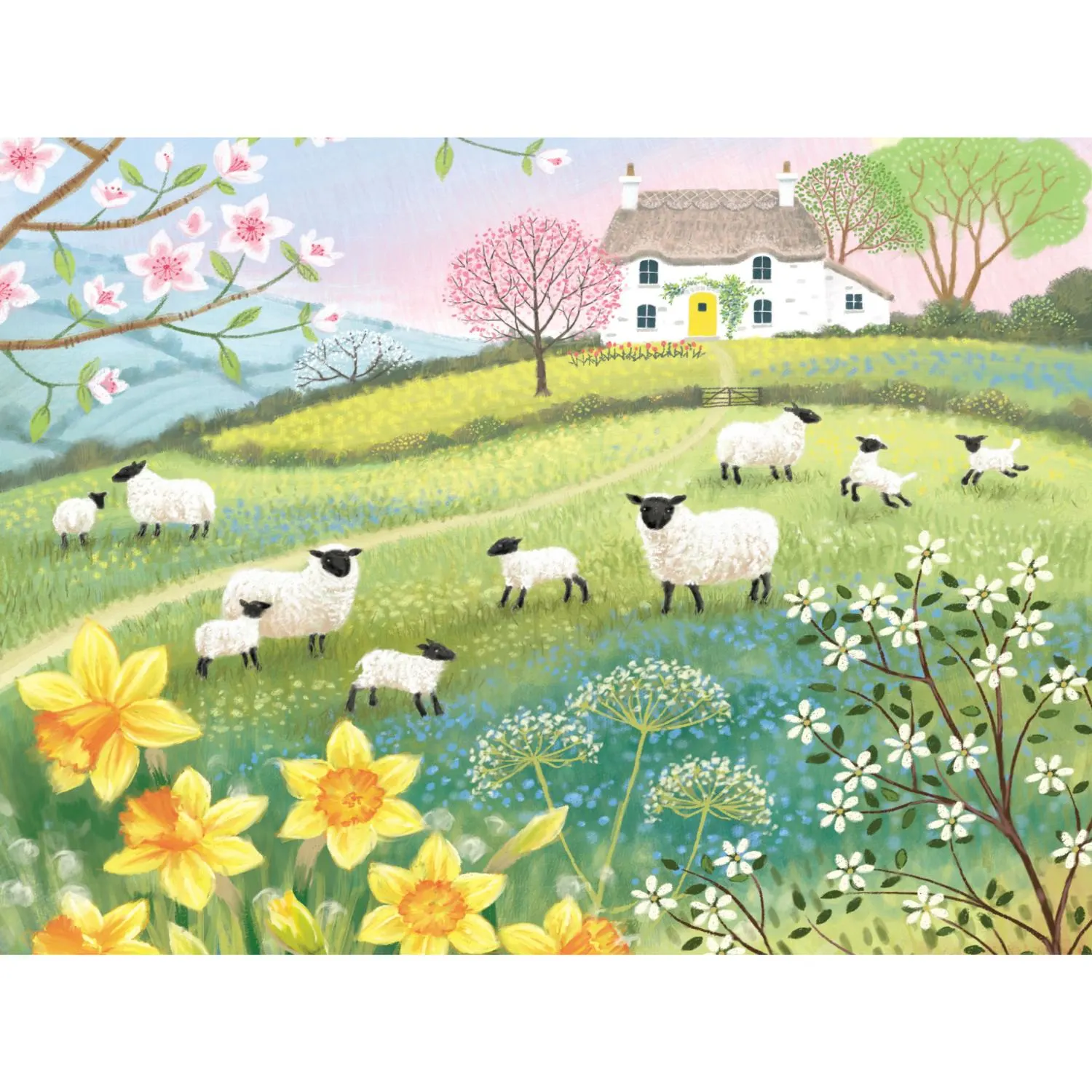 Folk Art - Ian Saxton - Spring Lambs Animals