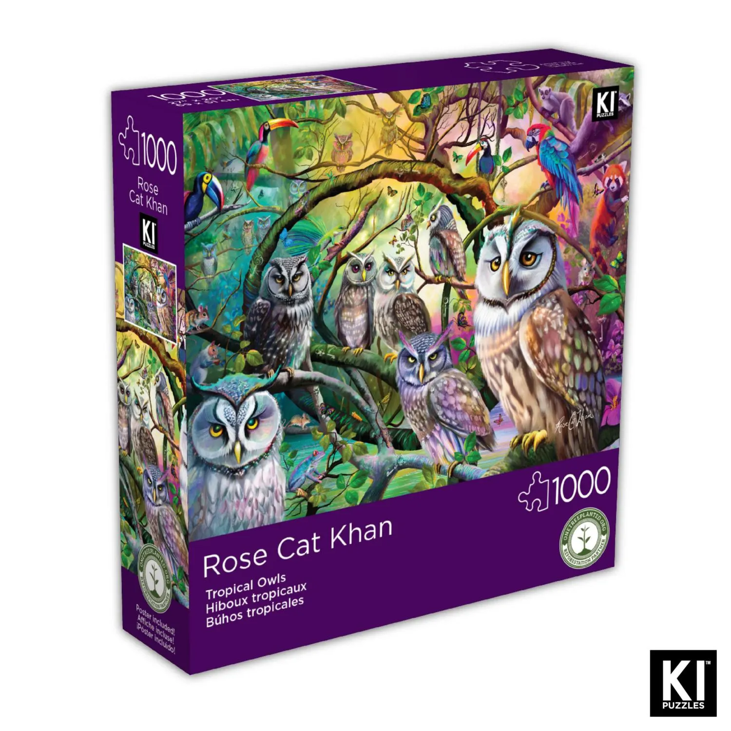 Puzzle Rose Cat Khan - Tropical Owls