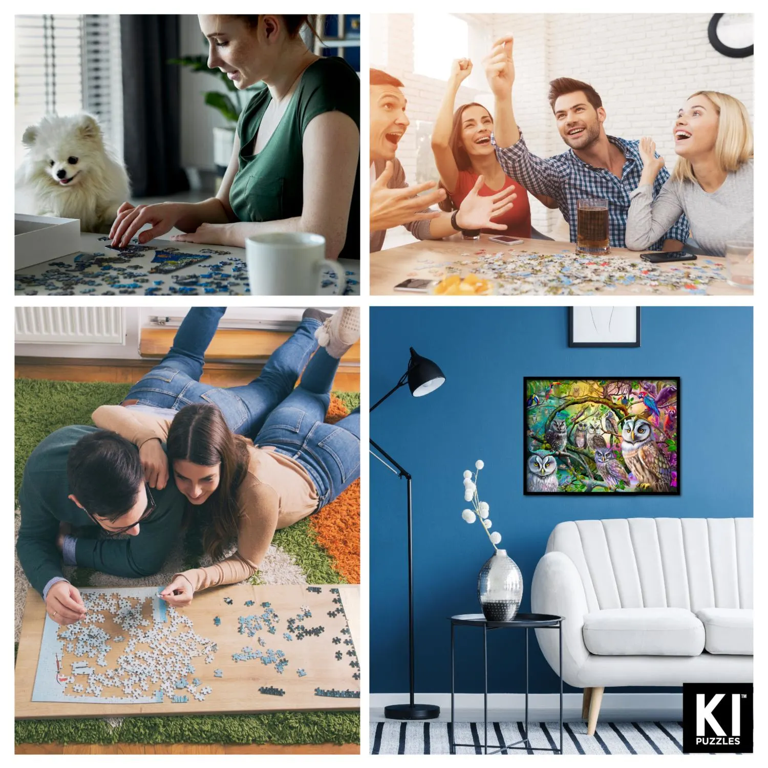 Puzzle Rose Cat Khan - Tropical Owls