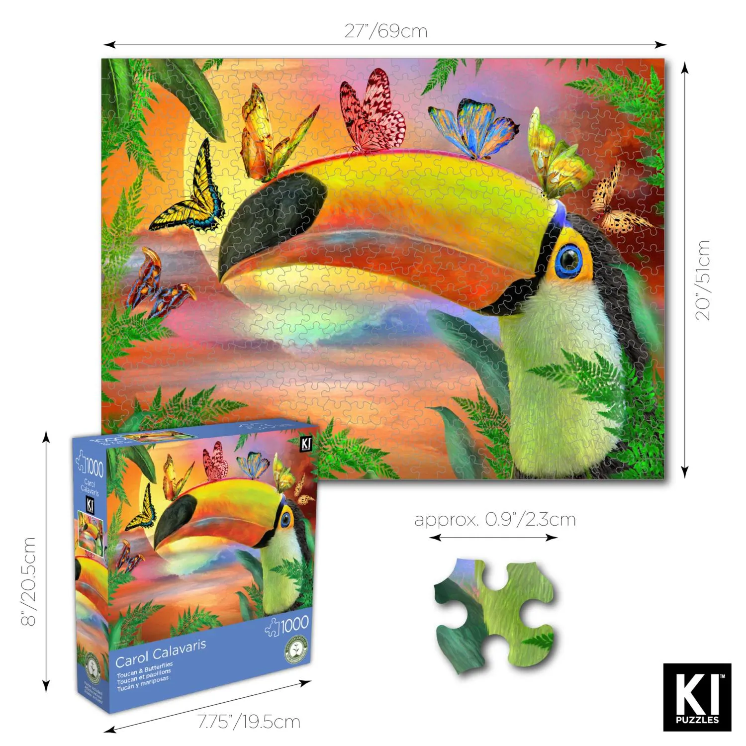 Carol Cavalaris - Toucan & Butterflies - Scratch and Dent