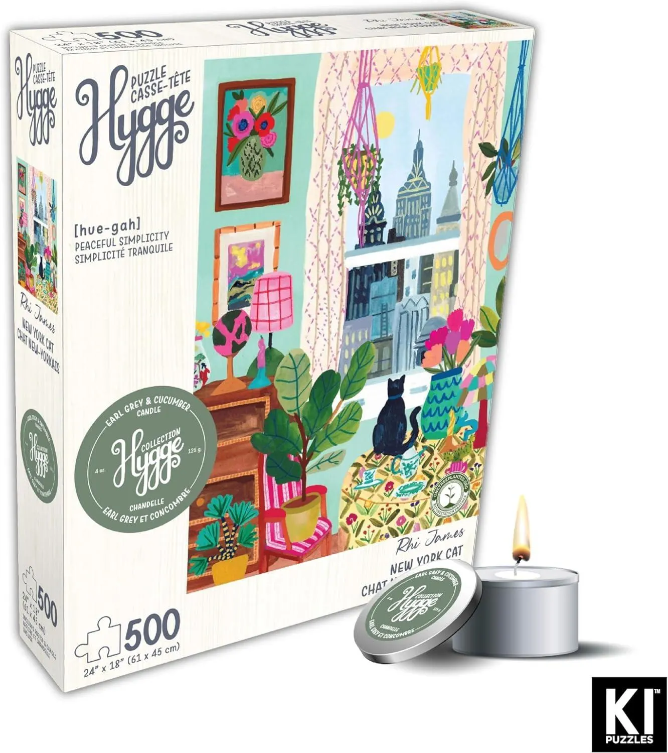 Hygge Collection With Candle Cat In The Window