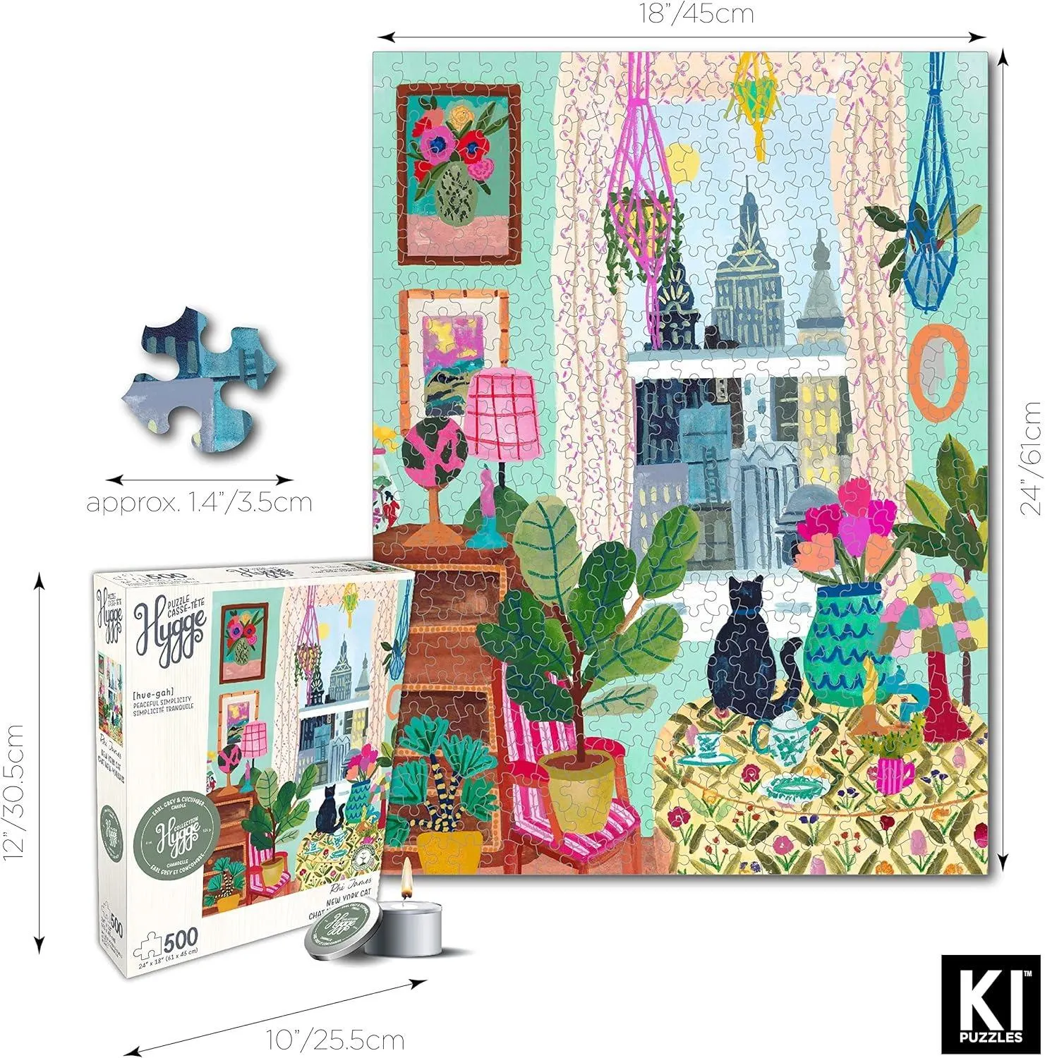 Hygge Collection With Candle Cat In The Window