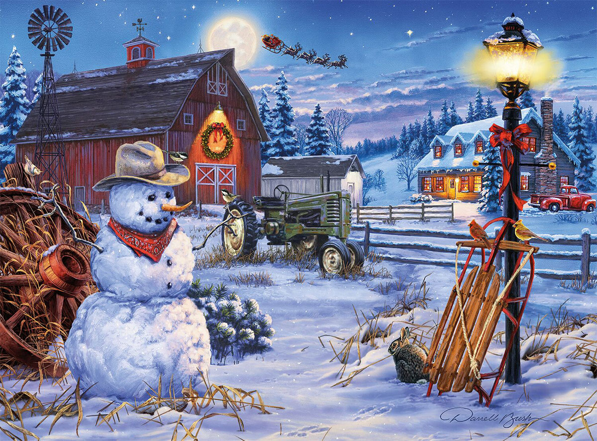Country Christmas Christmas Jigsaw Puzzle