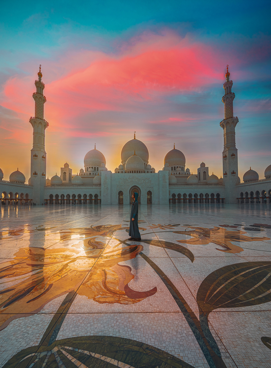 BLANC Series: Sunset Abu Dhabi Mosque Religious Jigsaw Puzzle