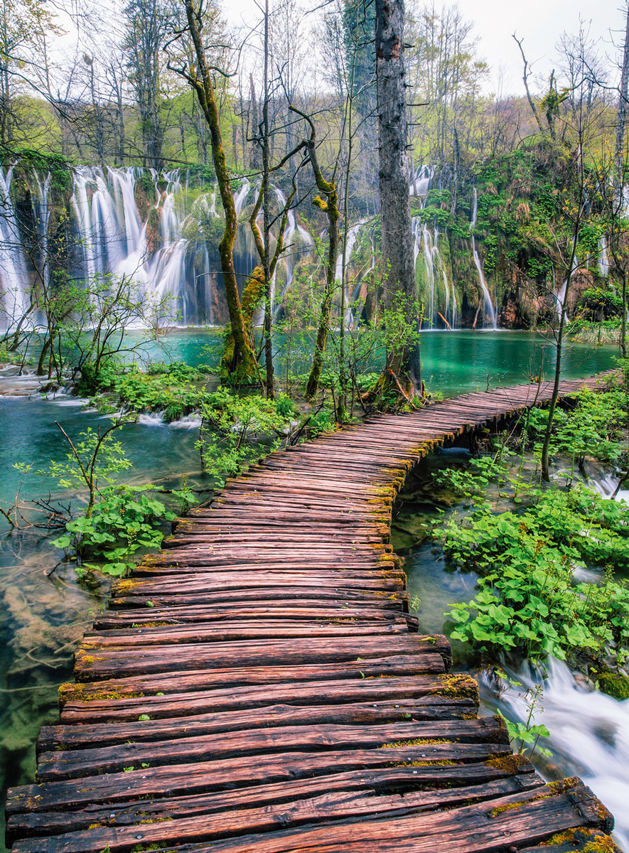 BLANC - Croatian Pathways Waterfall Jigsaw Puzzle