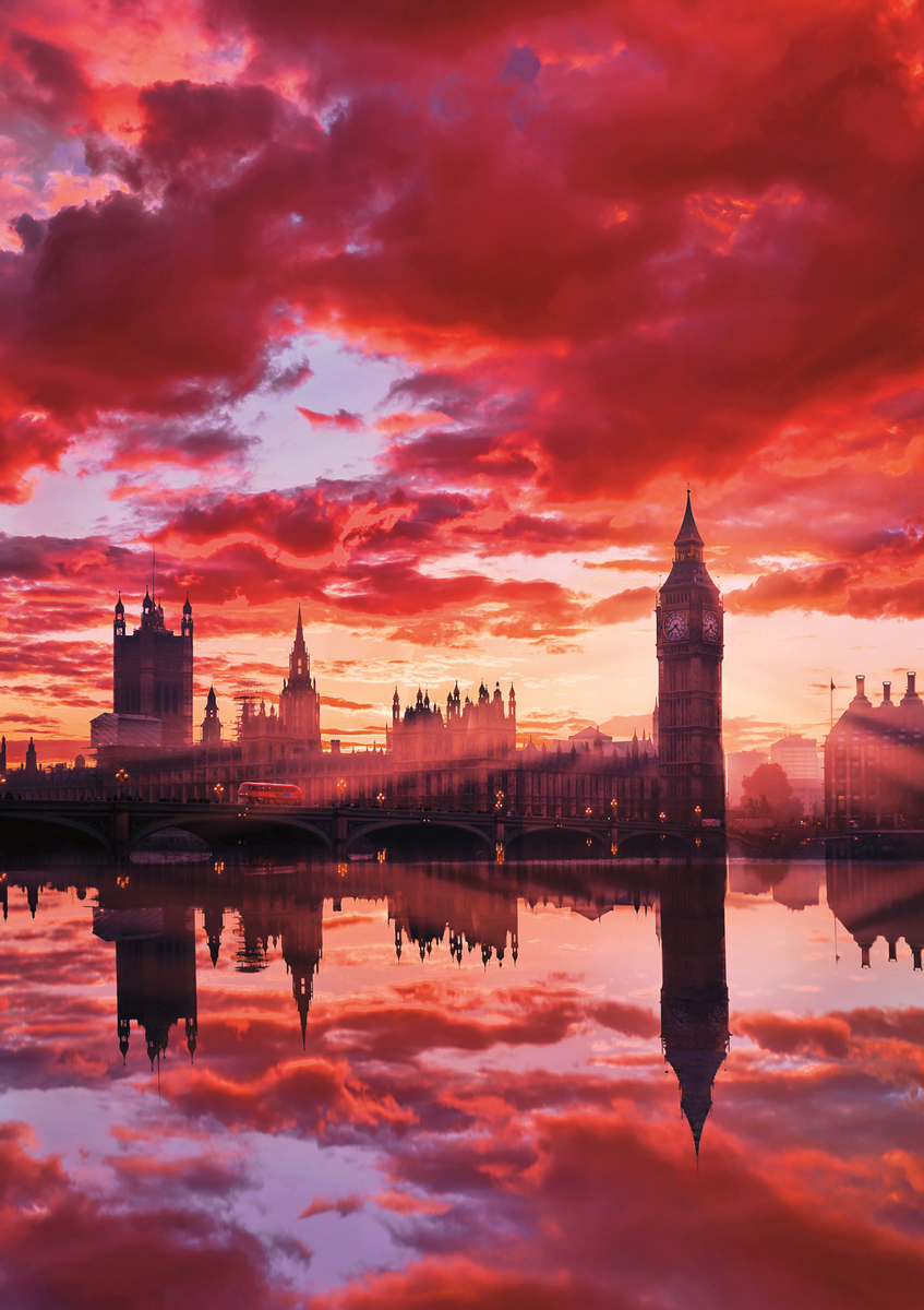 BLANC: Big Ben London Sunset London & United Kingdom Jigsaw Puzzle