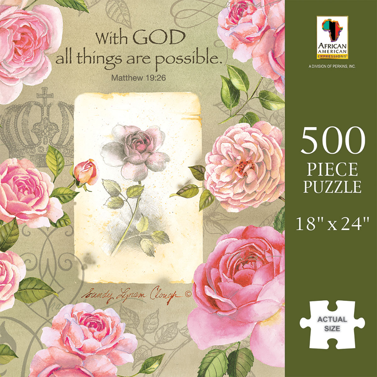 With God Roses Religious Jigsaw Puzzle