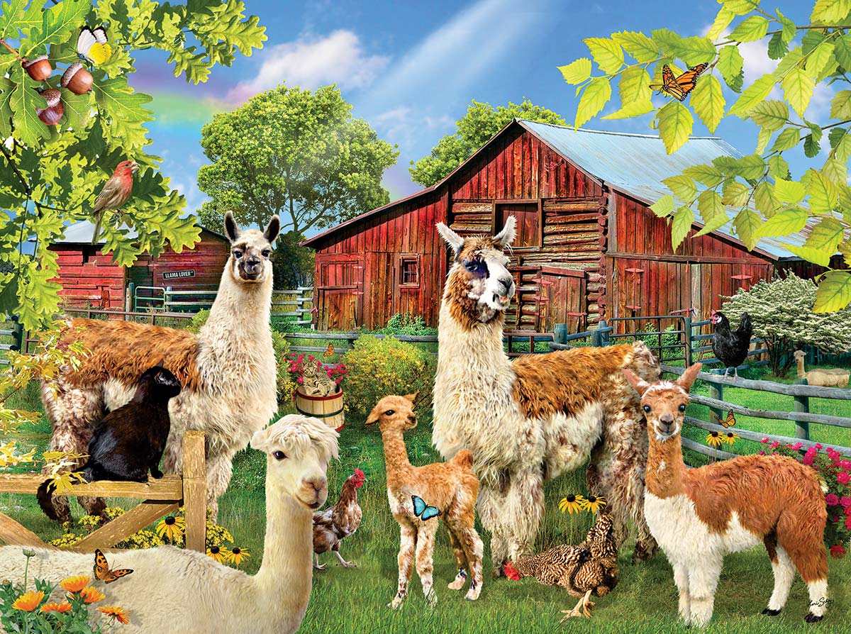 Six Llamas Farm Animal Jigsaw Puzzle