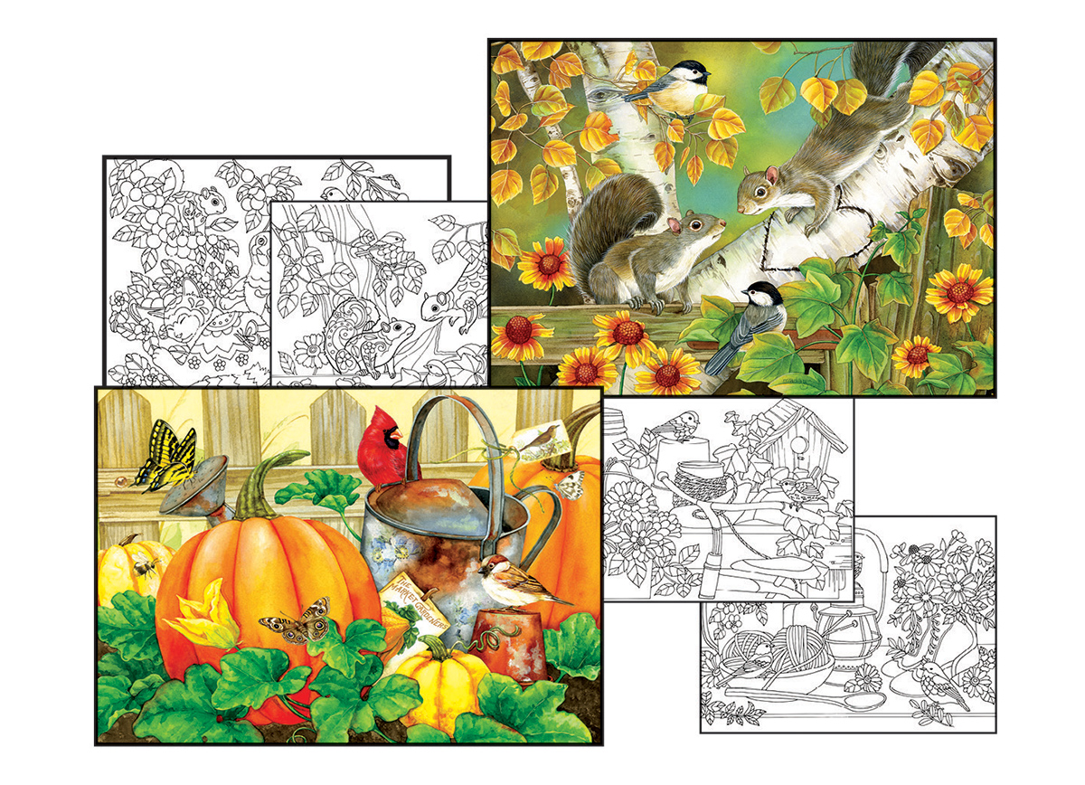 Jane Maday Coloring Page & Puzzle Set Birds Jigsaw Puzzle