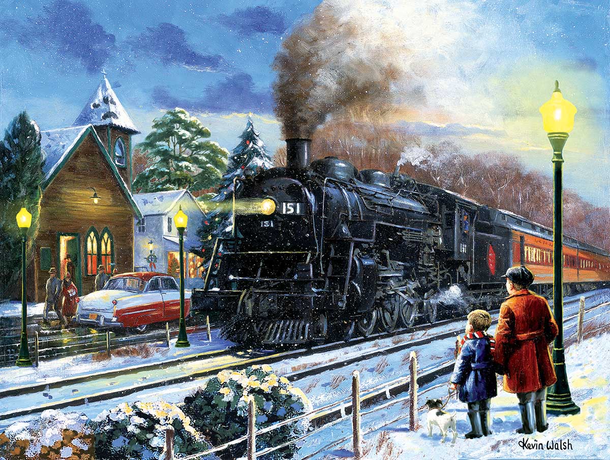 Leaving on a Snowy Night Winter Jigsaw Puzzle