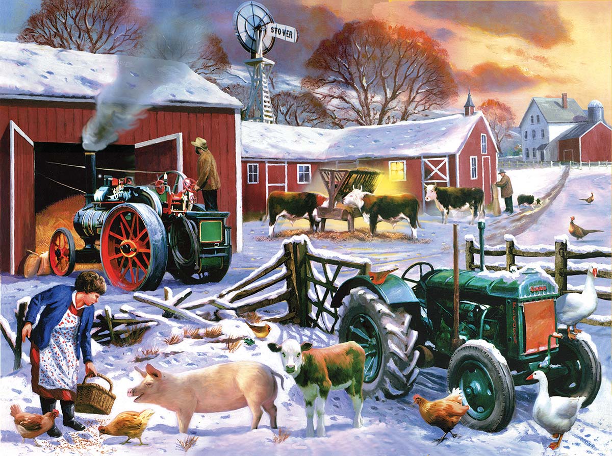 Wintertime Farm Farm Animal Jigsaw Puzzle
