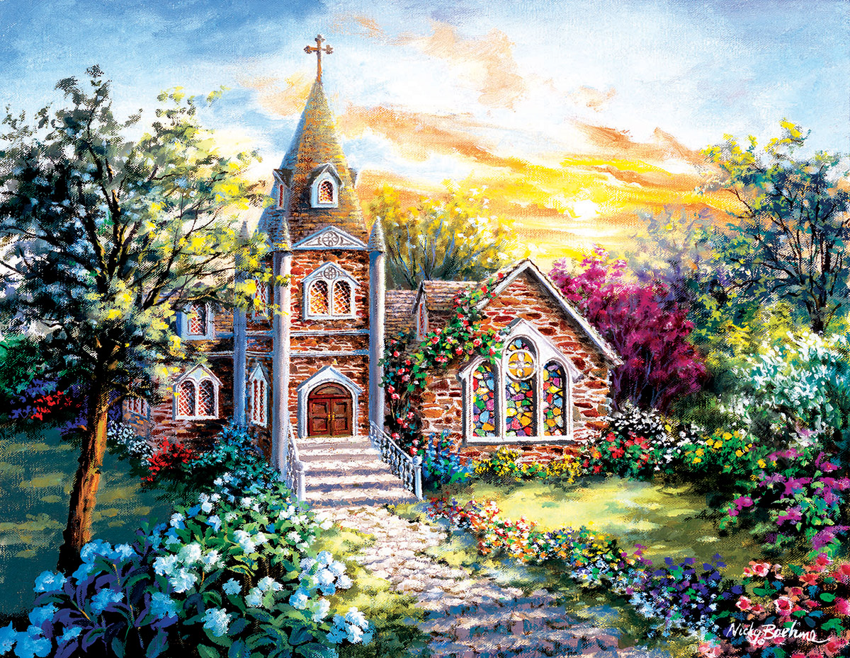 A Tranquil Setting Sunrise & Sunset Jigsaw Puzzle