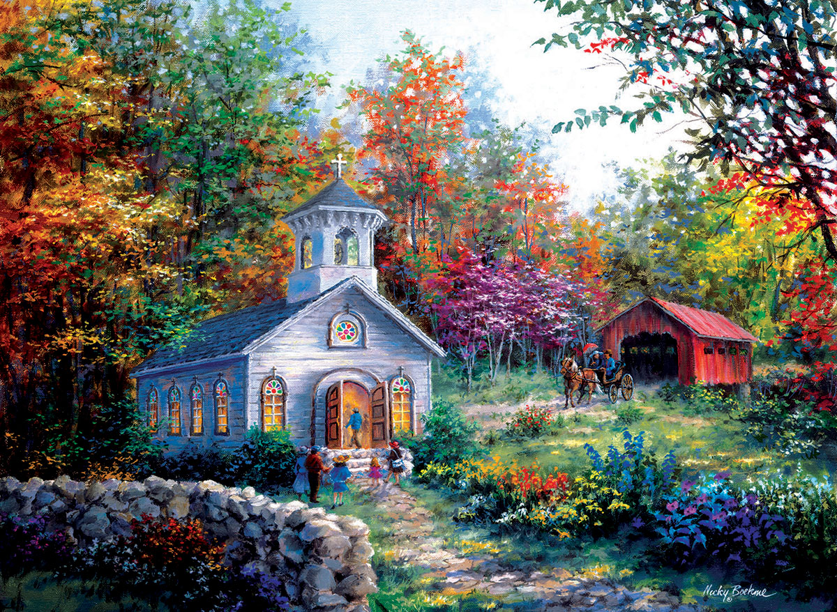 Worship in the Countryside Religious Jigsaw Puzzle