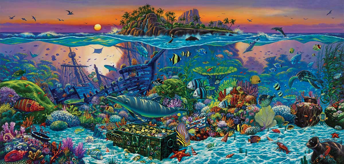 Coral Reef Island Sea Life Jigsaw Puzzle
