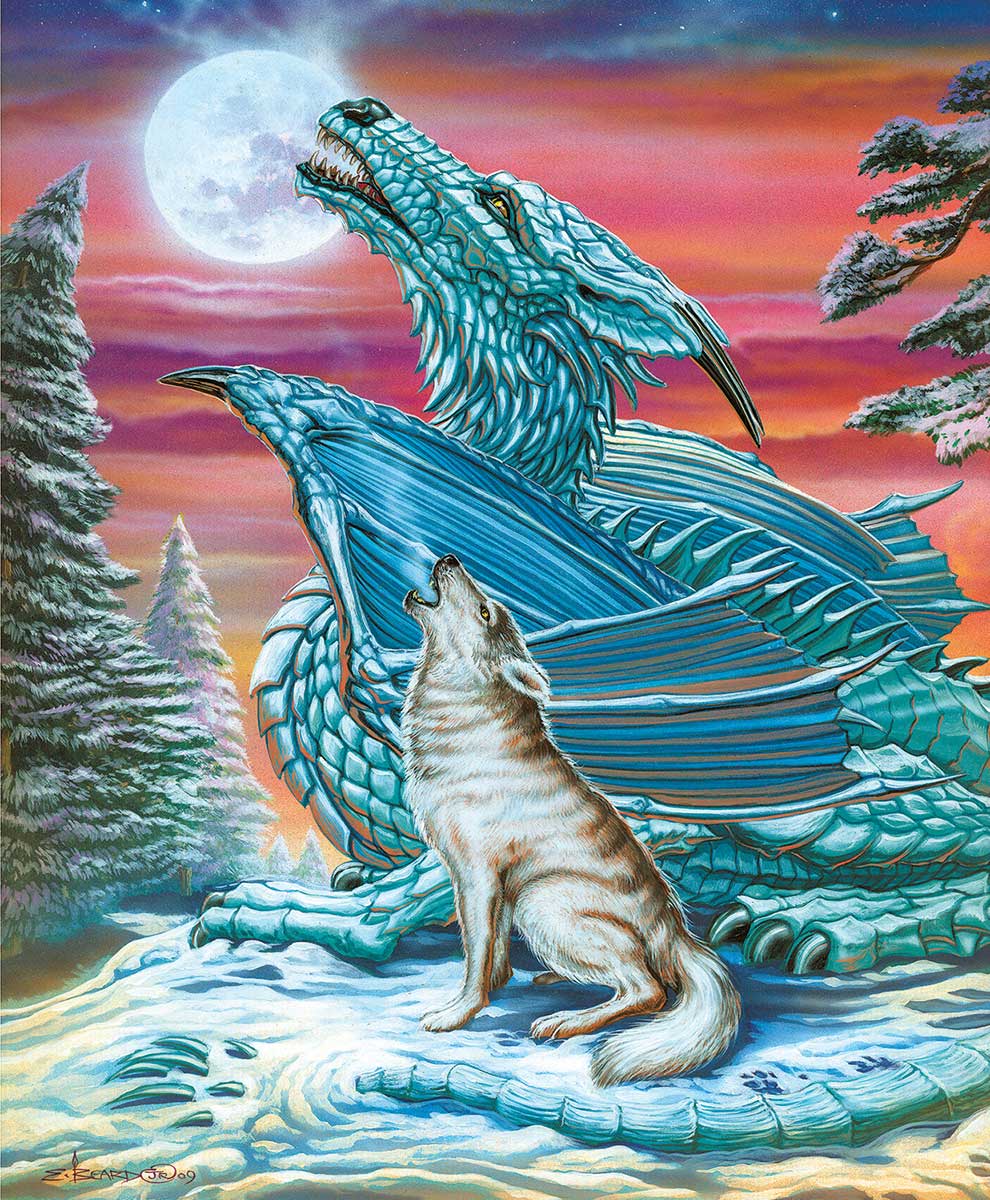 Moon Song Wolf Jigsaw Puzzle