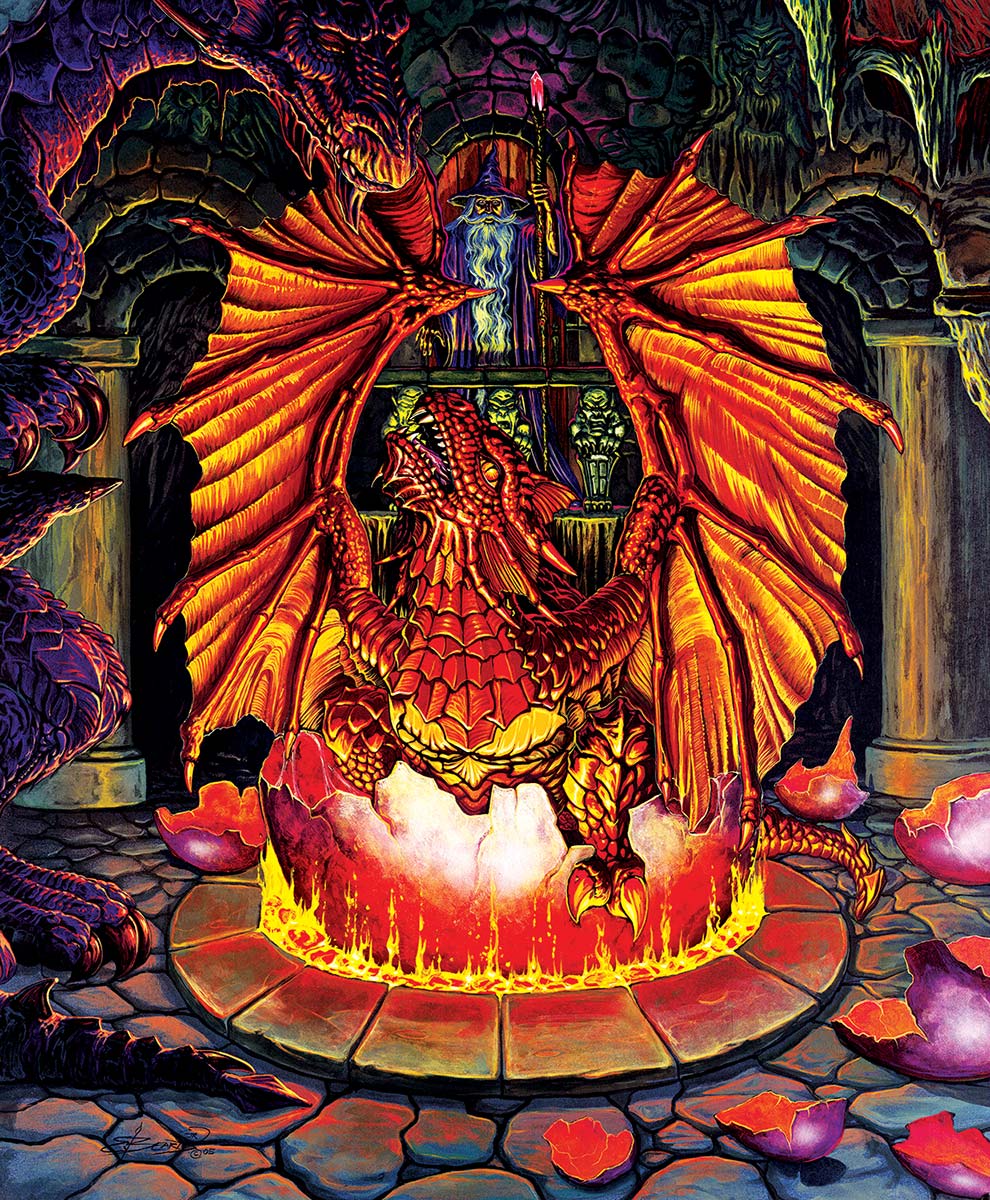Birth of a Fire Dragon Fantasy Jigsaw Puzzle