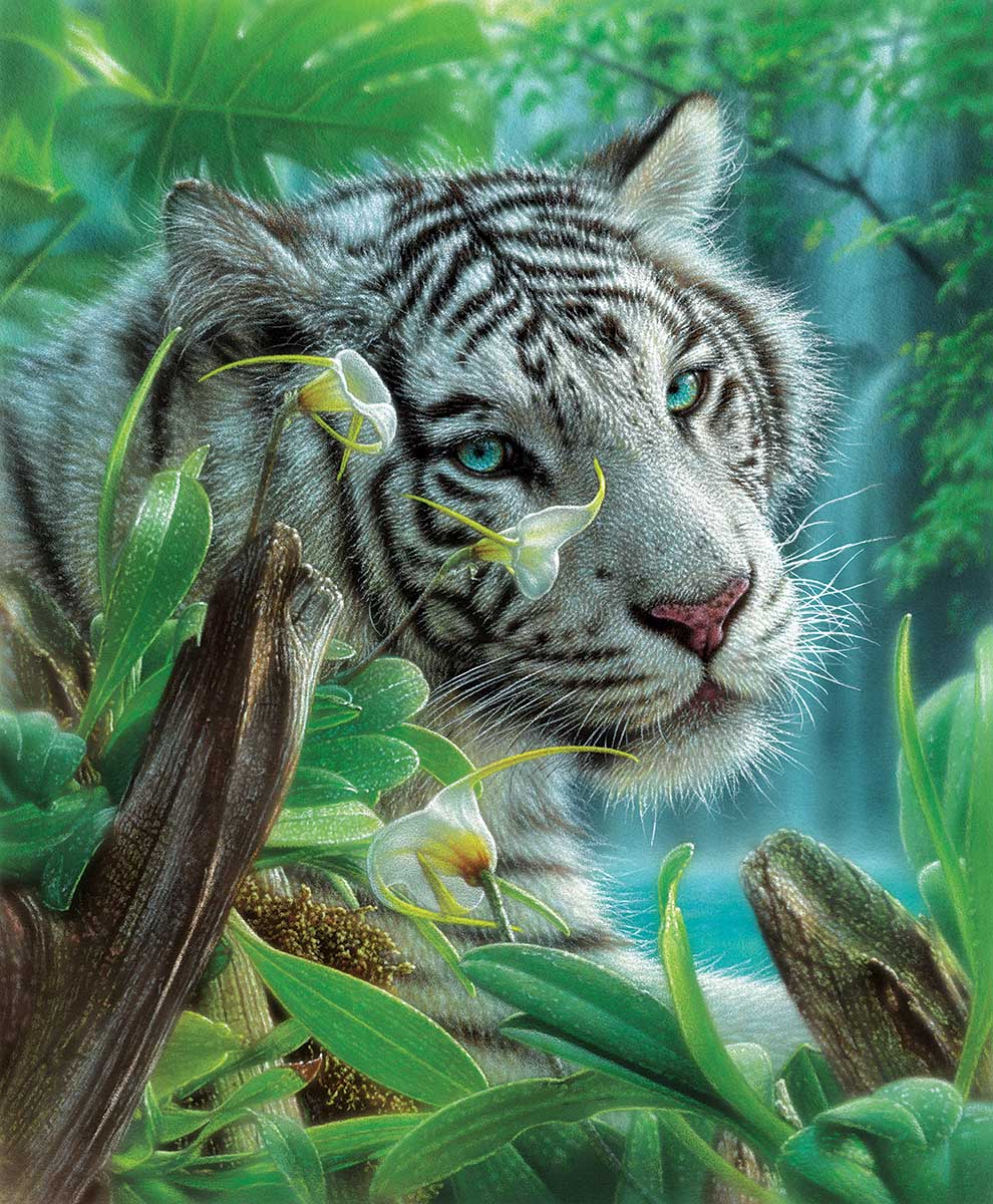 White Tiger of Eden Big Cats Jigsaw Puzzle
