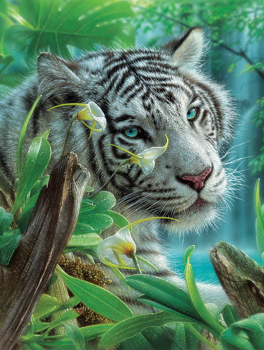The White Tiger of Eden Big Cats Jigsaw Puzzle