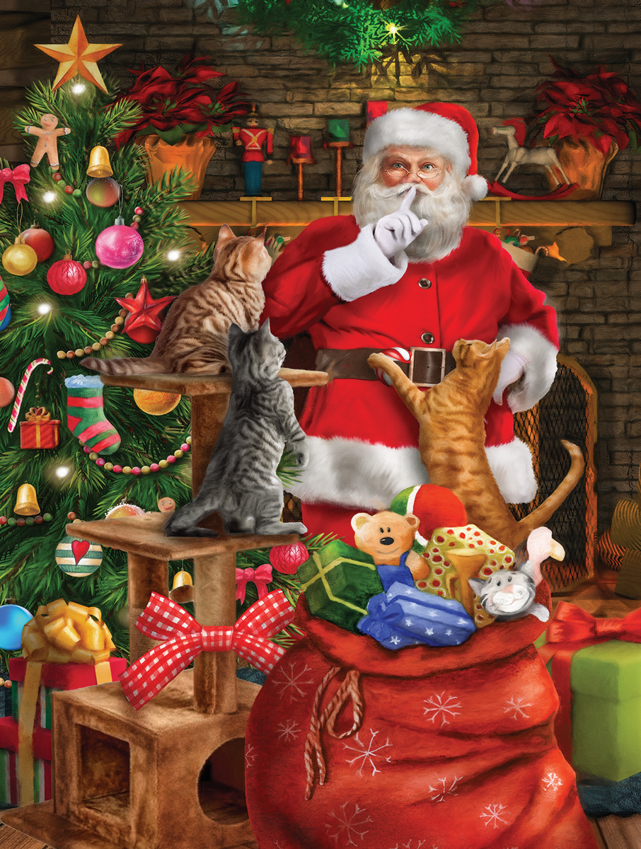 Cat Out Of The Bag Christmas Jigsaw Puzzle