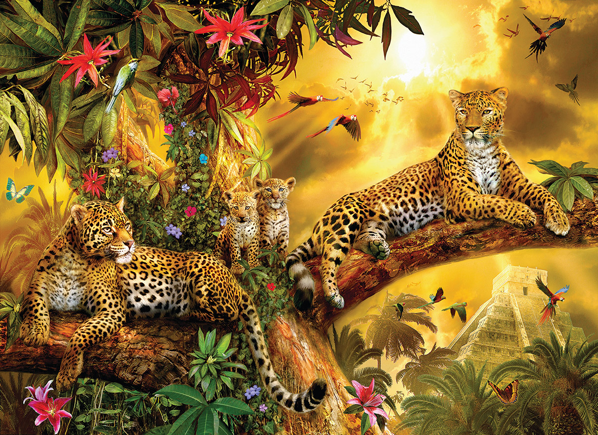 Jungle Jaguars Jungle Animals Jigsaw Puzzle
