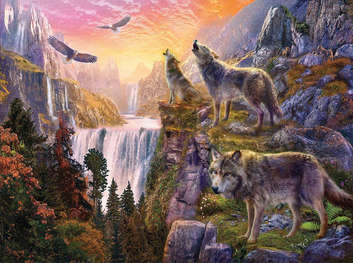Wolf Moon Wolf Jigsaw Puzzle