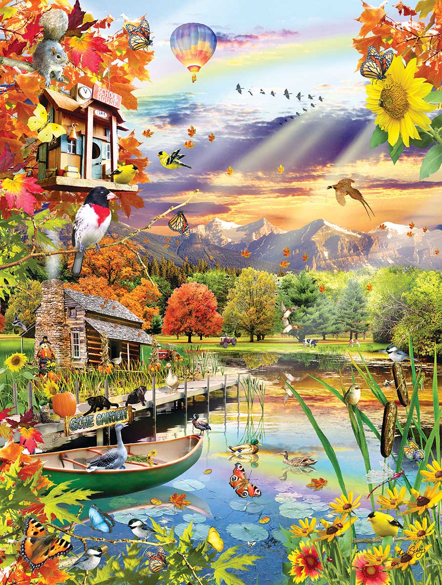 Autumn Lake Birds Jigsaw Puzzle