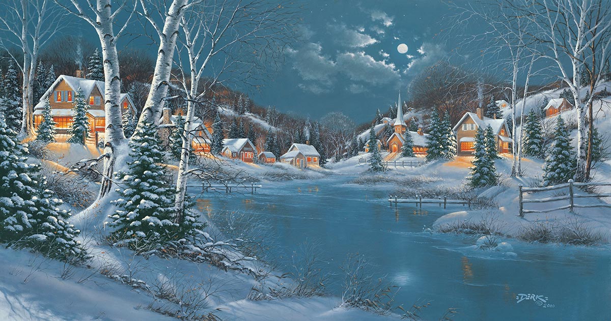 Evening in Winter Lakes & Rivers Jigsaw Puzzle