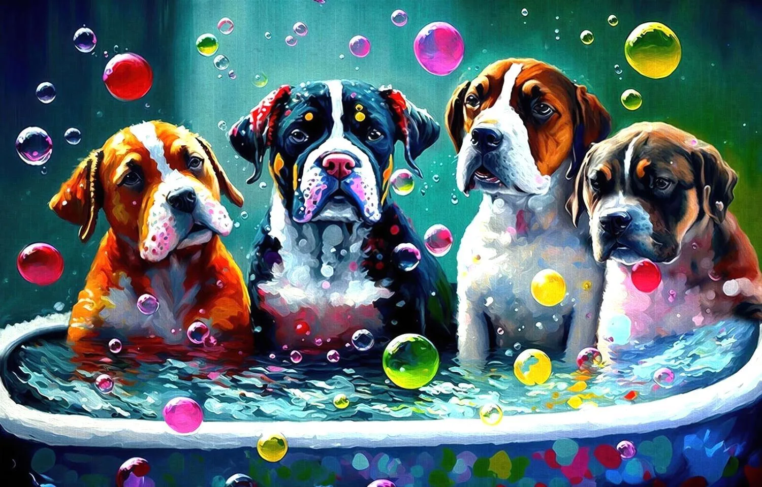 Dogs and Bubbles Dogs