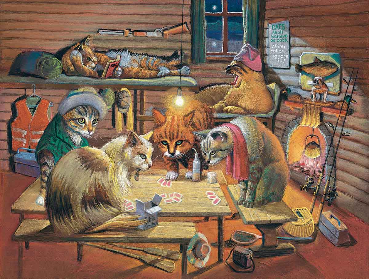Cats Playing Poker Cats Jigsaw Puzzle