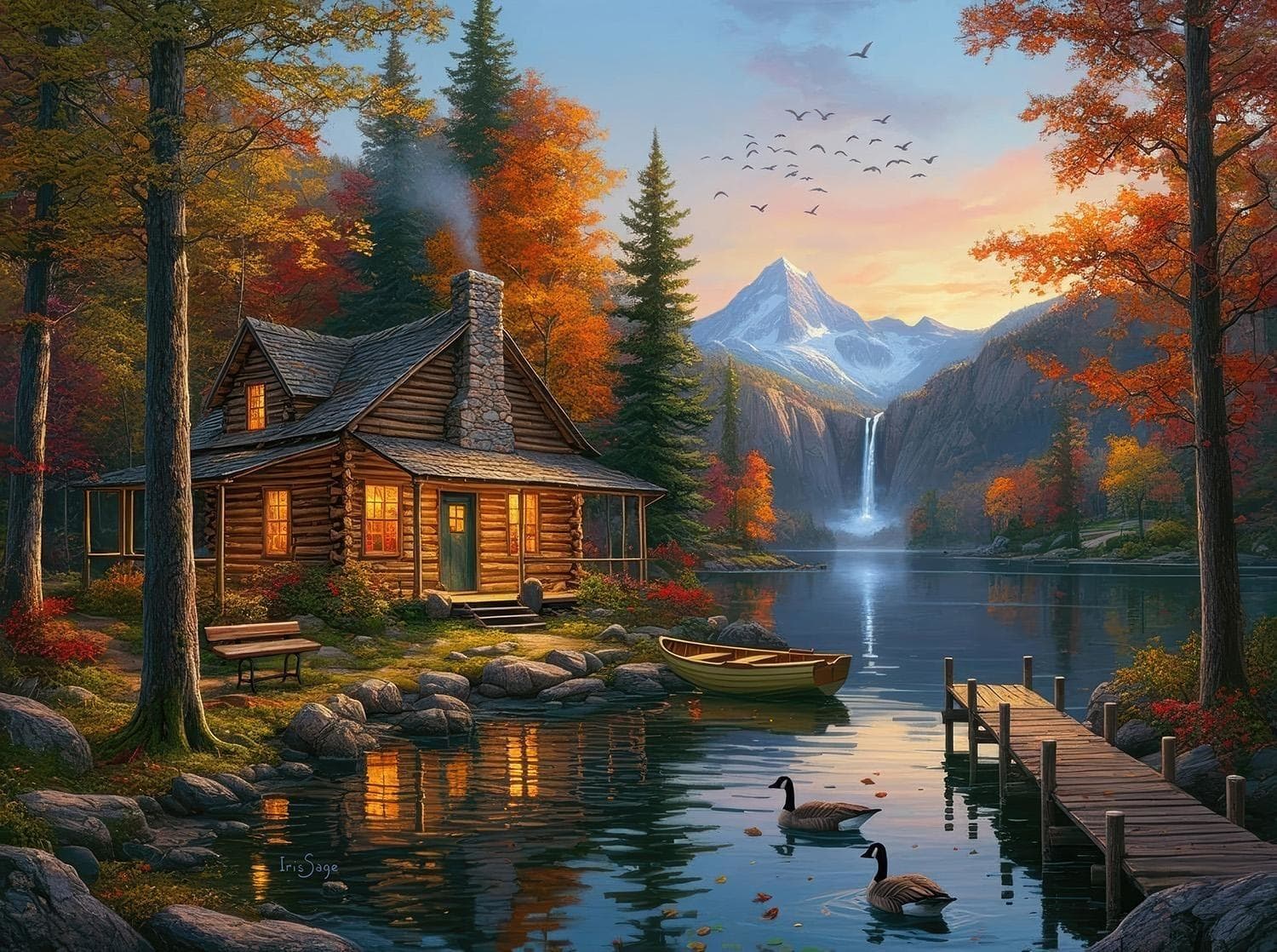 Cabin by Crystal Lake Fall