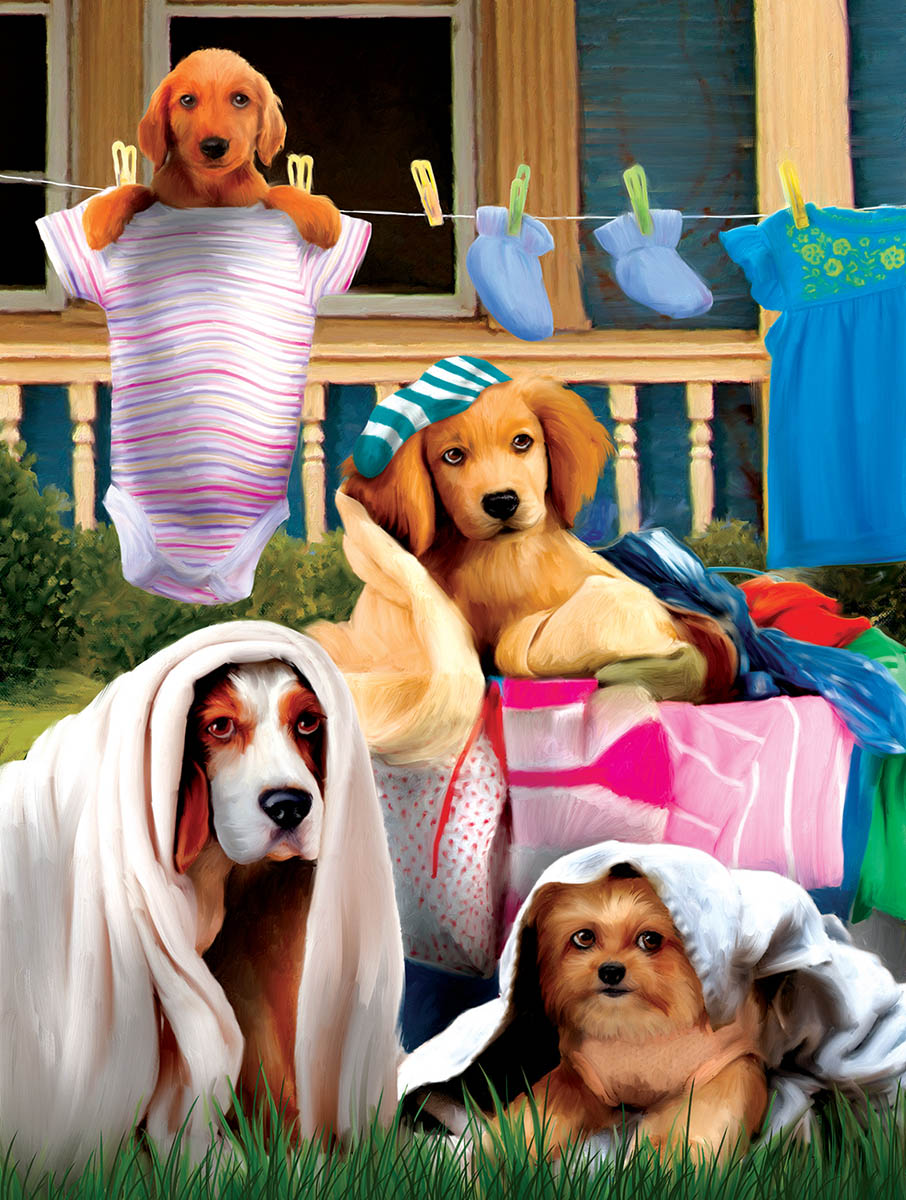 Laundry Helpers Dogs Jigsaw Puzzle