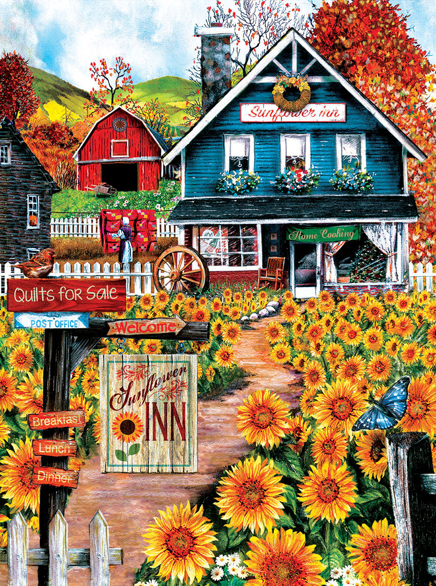 At the Sunflower Inn Farm Jigsaw Puzzle